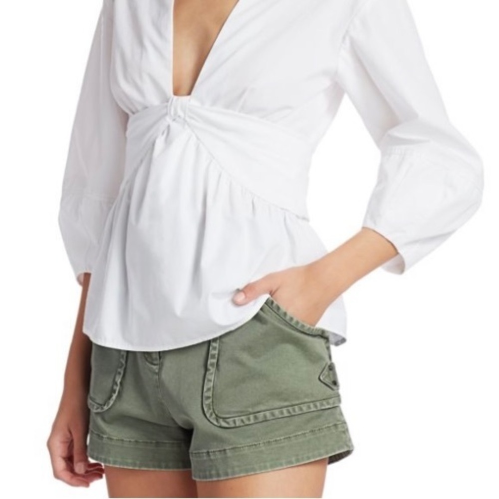 New with tags DEREK LAM Noe Puff-Sleeve Peplum Top size 6